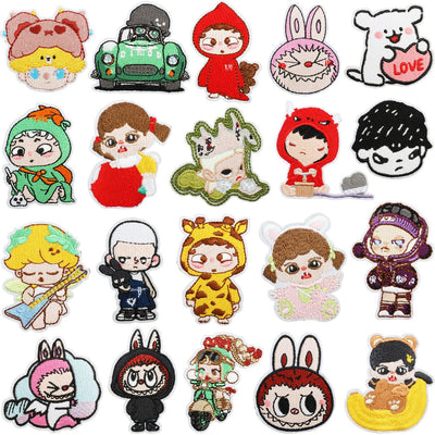 Anime Character Embroidered Patch Cute Doll Bag Decoration Patch Big Mouth Monster Computer Embroidered Patch